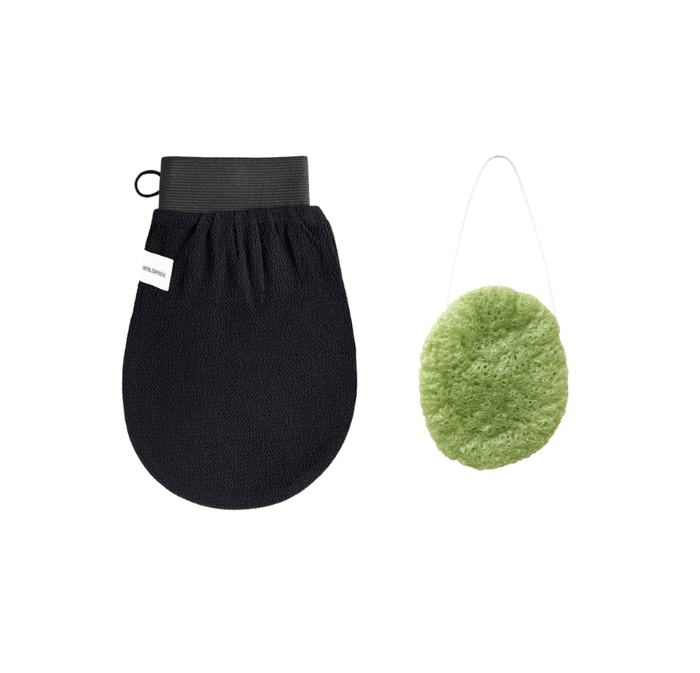 Wildpier™ Luxe Deep Exfoliating Glove and Aloe Konjac Sponge
