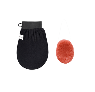 Wildpier™ Luxe Deep Exfoliating Glove and French Pink Konjac Sponge